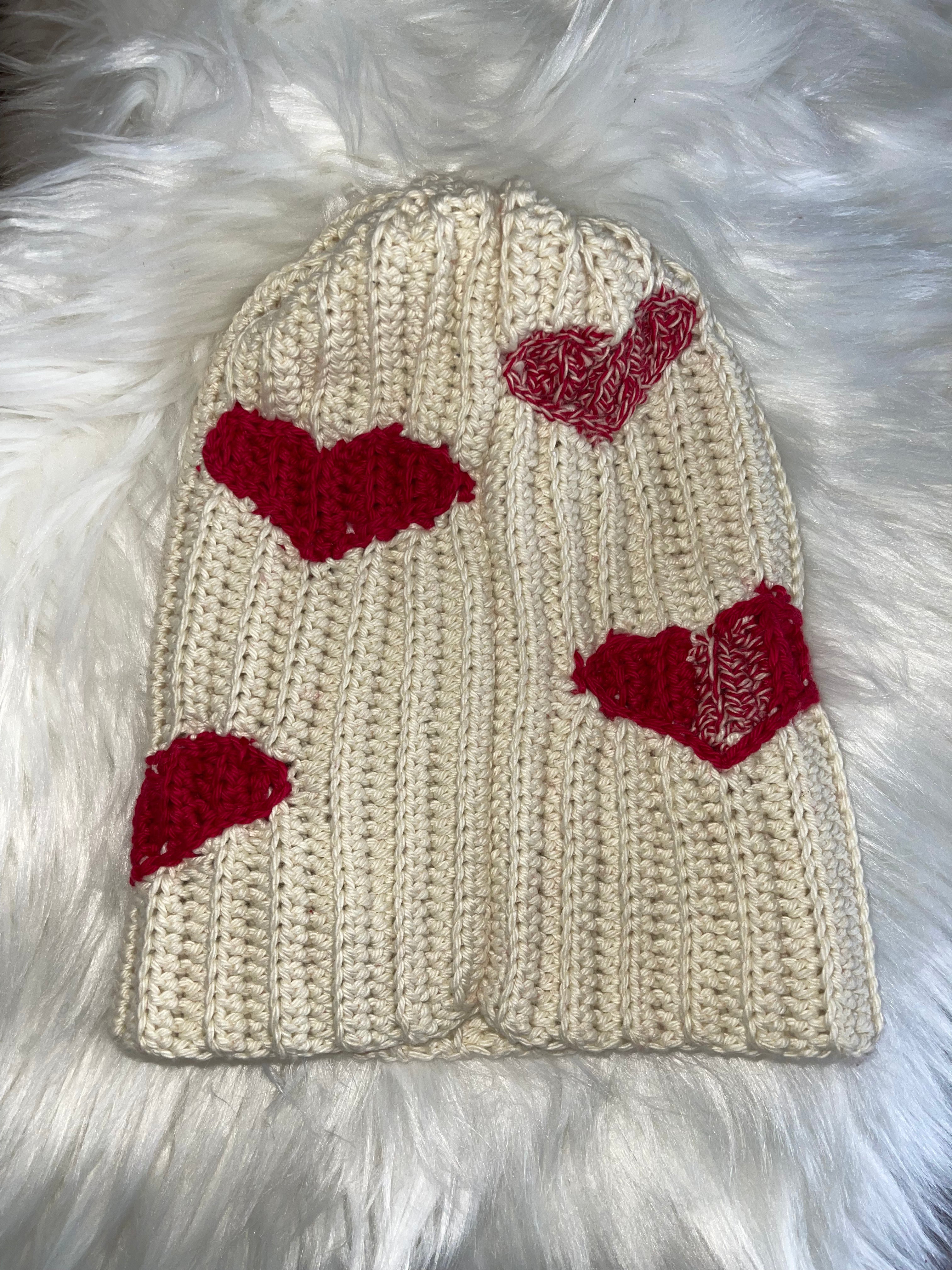 Custom Crochet Heart Beanie Pattern